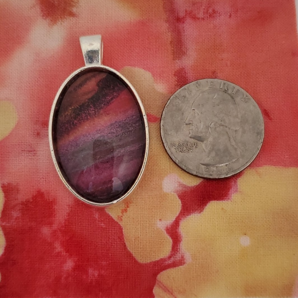 Handmade Oval Pendant Necklace - Picture 2 of 4